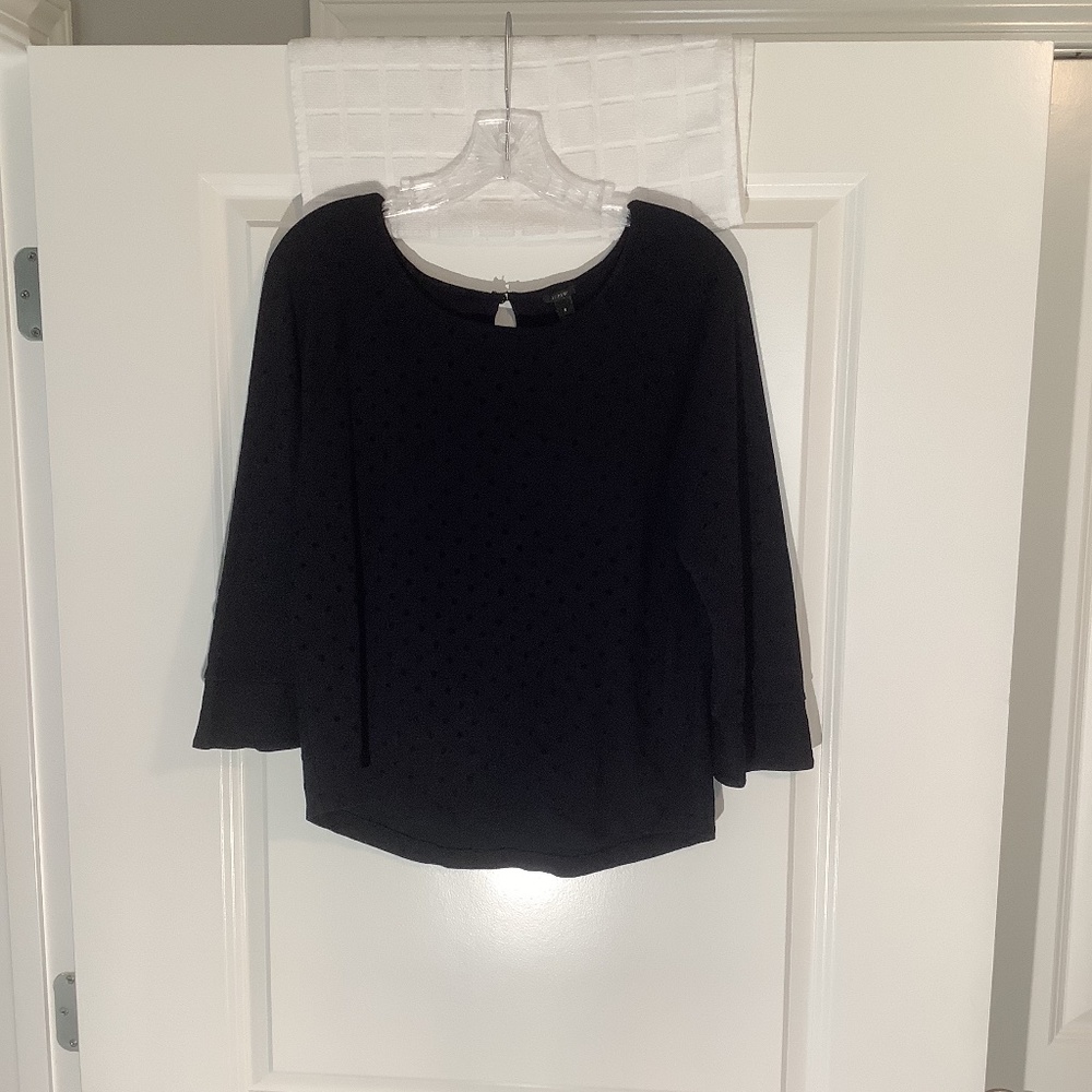 J.Crew Ladies Pull Over Top Black Size S